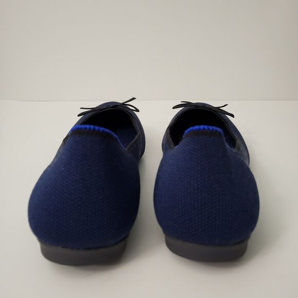 ROTHYS The Ballet Bow Flat Womens 7 Navy Blue Black Comfort Flats Shoes Office - Picture 4 of 9